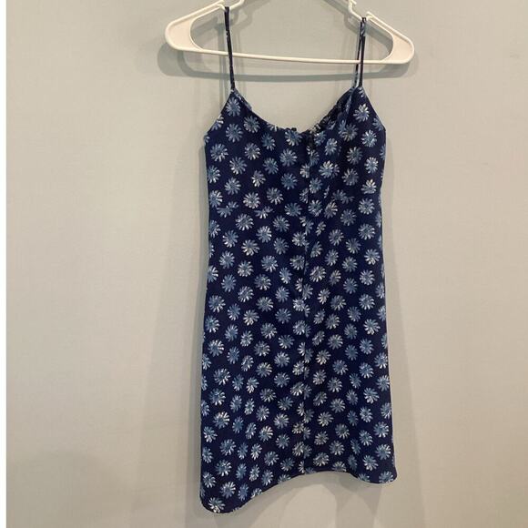 Vtg Milkmaid Mini Dress Size M Medium Blue Ditsy Floral Y2K 90s Daisy Date Night - Picture 4 of 12